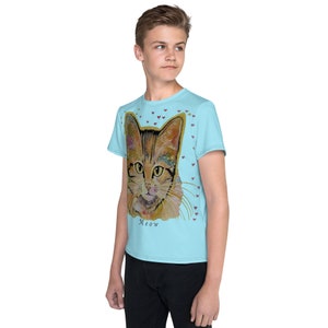 Youth rainbow cat t-shirt image 3