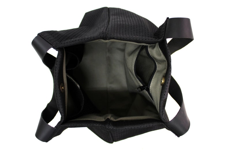 black handbag black shoulder bag black faux leather tote bag with real black leather straps everyday bag black tote bag women handbag,
