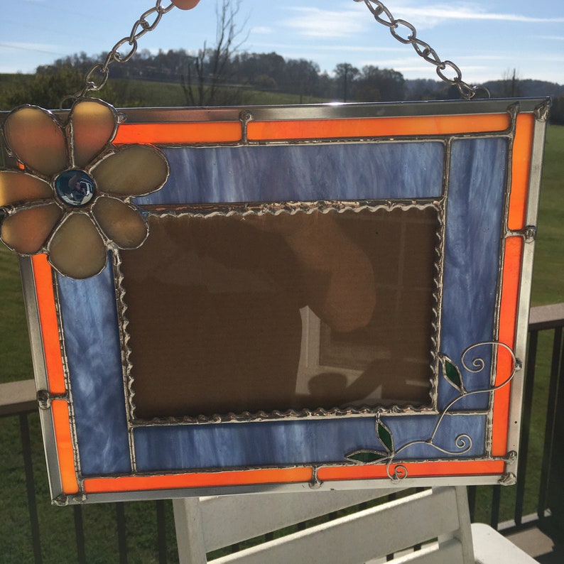 Stained Glass Picture Frame for 5x7 Photo / Hanging Frame Etsy