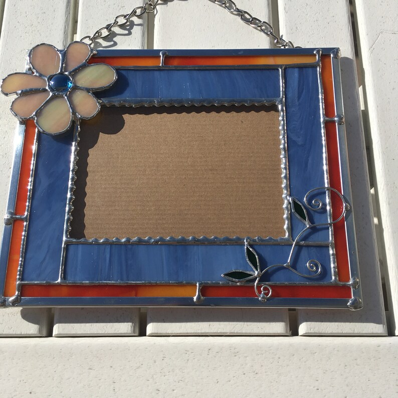 Stained Glass Picture Frame for 5x7 Photo / Hanging Frame Etsy