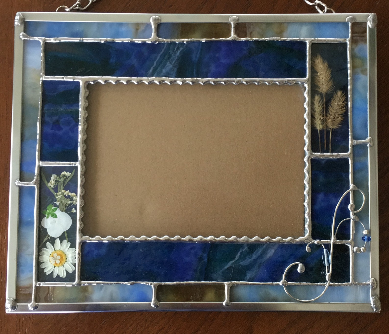 Stained Glass Picture Frame for 5x7 Photo / Hanging Frame With Etsy