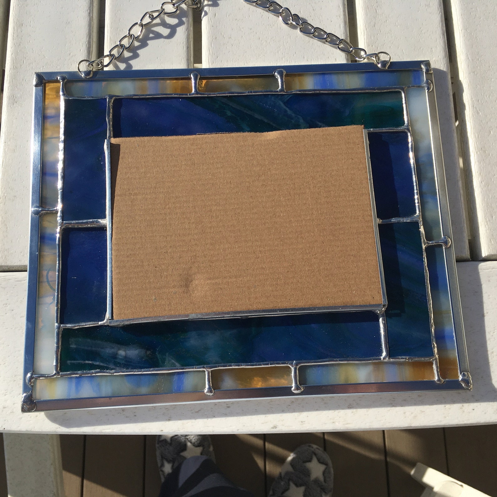 Stained Glass Picture Frame for 5x7 Photo / Hanging Frame With Etsy