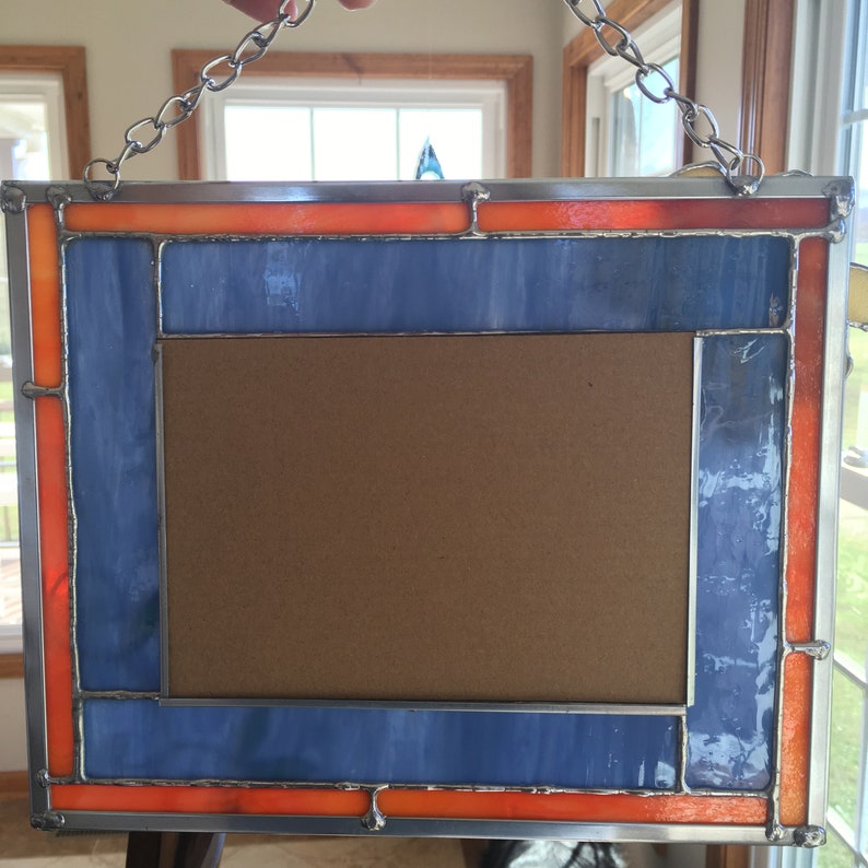 Stained Glass Picture Frame for 5x7 Photo / Hanging Frame Etsy