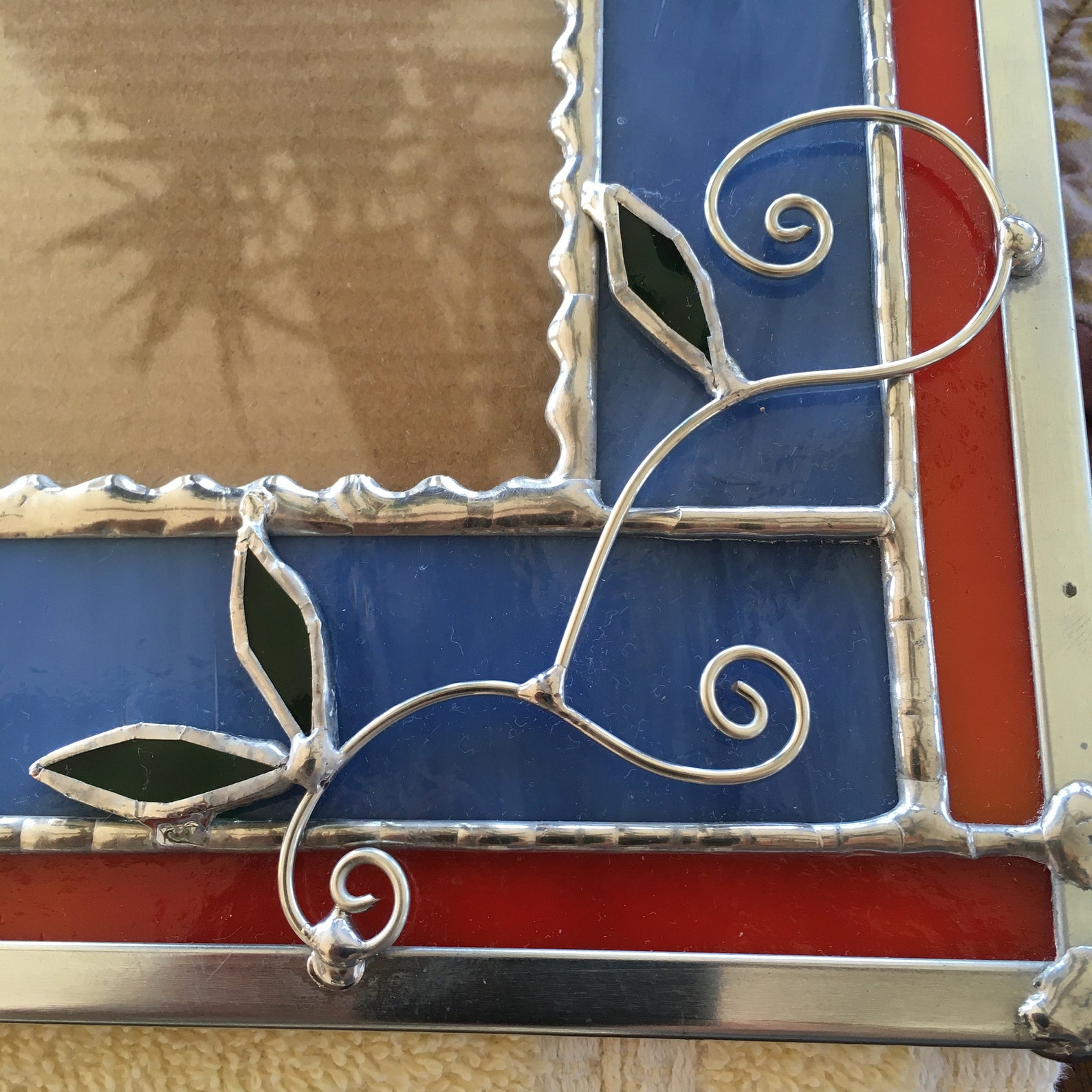 Stained Glass Picture Frame for 5x7 photo / Hanging frame Etsy