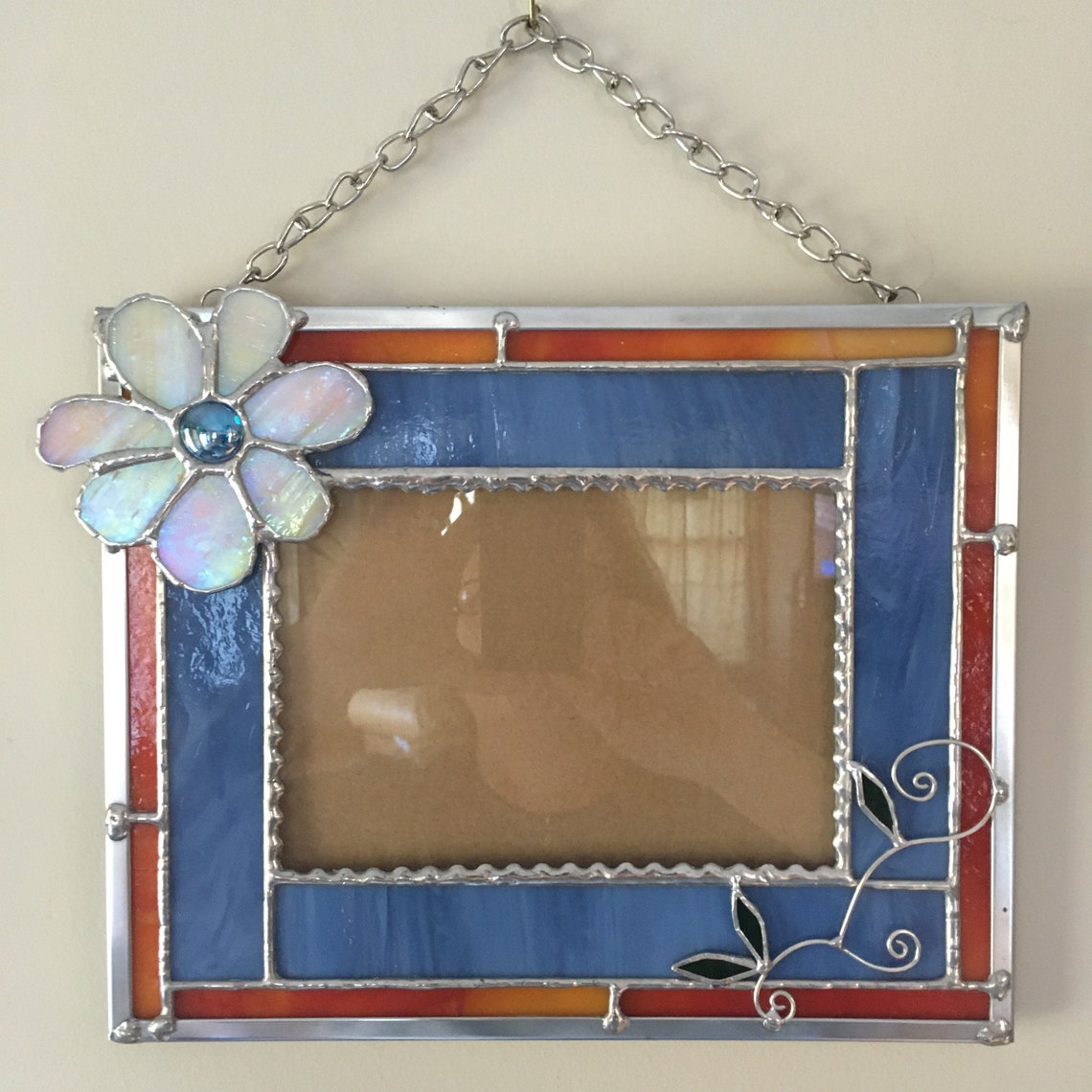 Stained Glass Picture Frame for 5x7 Photo / Hanging Frame Etsy