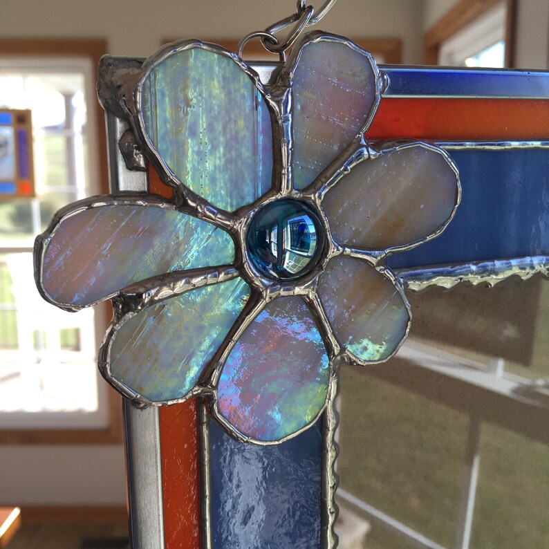 Stained Glass Picture Frame for 5x7 Photo / Hanging Frame Etsy