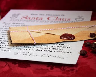 Personalized Santa Letter - Printed and Shipped - Letter From Santa - Custom Message - Elf Letter - Wax - Glitter - SHIPPING INCLUDED