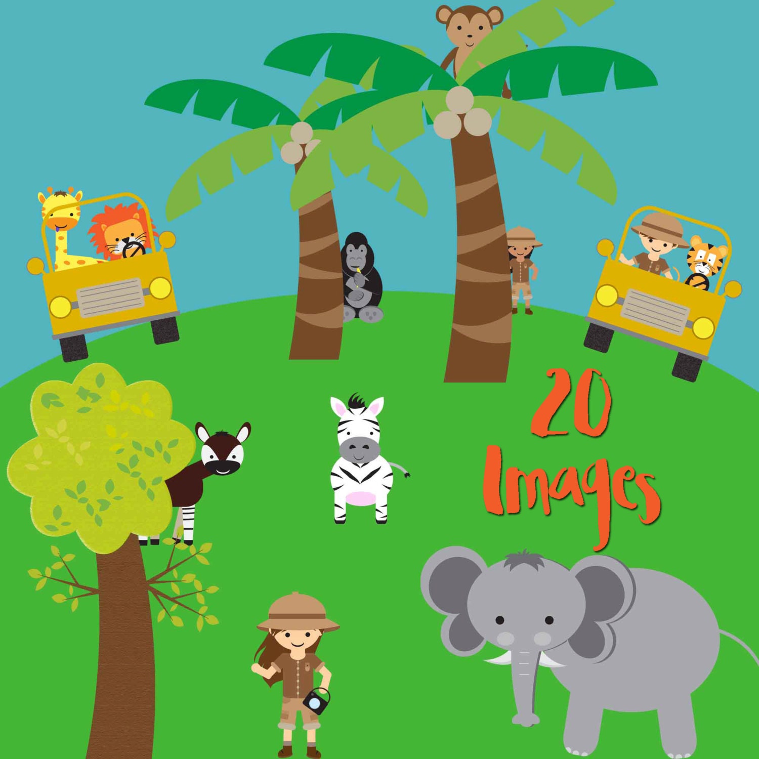 Животные сафари арт. Сафари персонаж. Zoo Clipart.