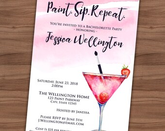 Paint and sip invite | Etsy