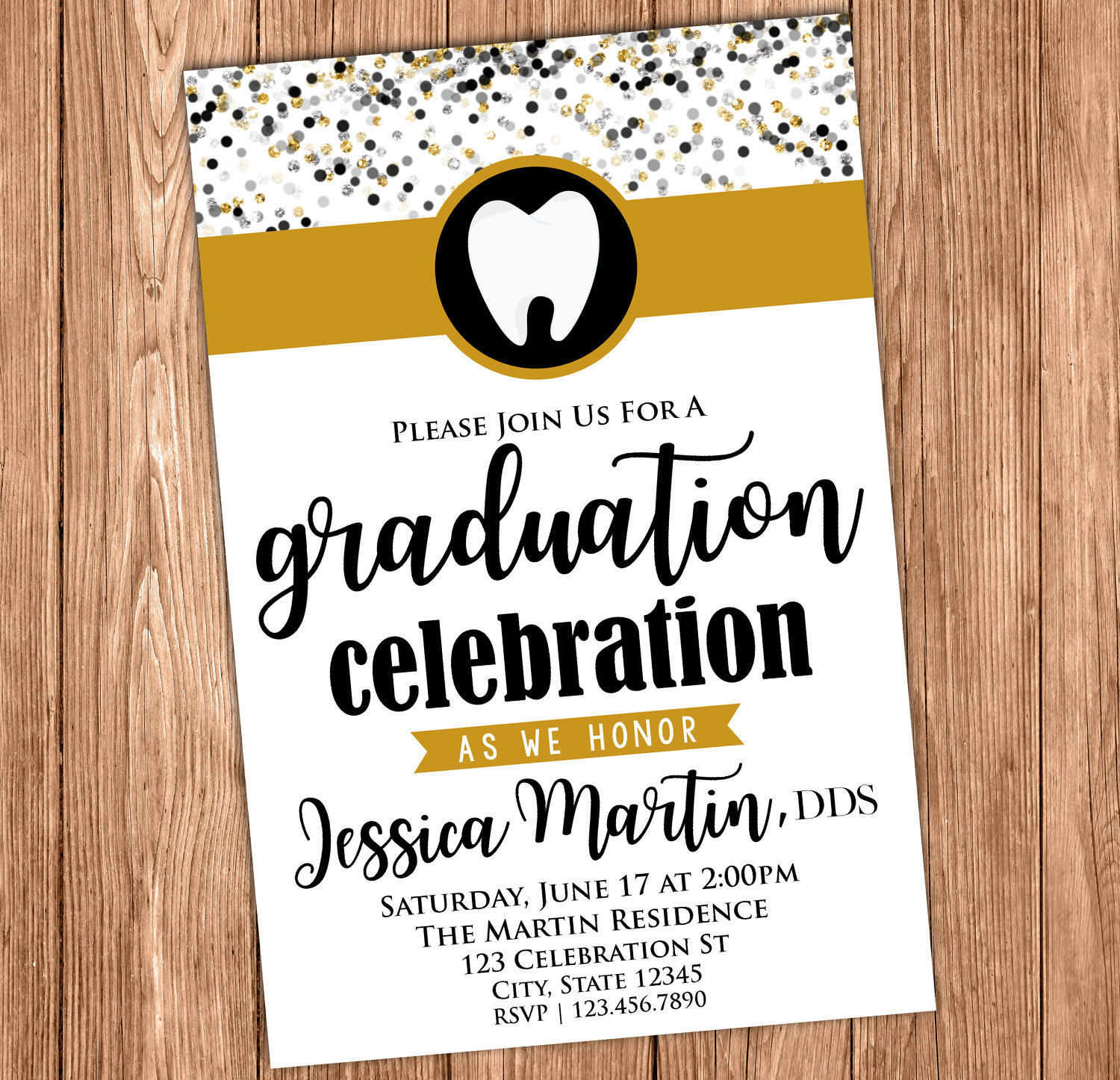 Dentist Graduation Party Invitation Graduation Announcement Etsy