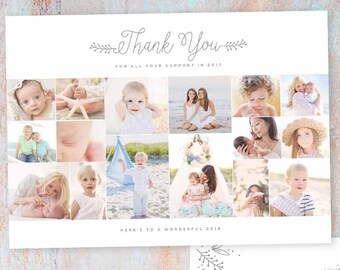 Thank You Card - Year in Review - Photoshop template - IP019 - INSTANT DOWNLOAD