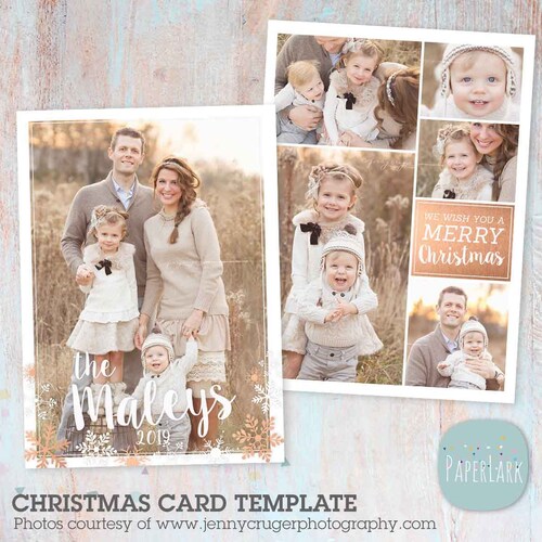 Christmas Card Template for Photoshop: Instant Download | Etsy