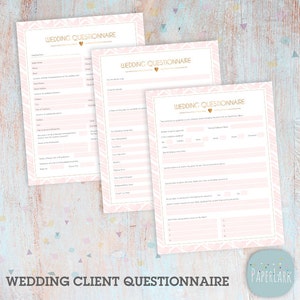 Wedding Photography Questionnaire Photoshop Template - NG021 - INSTANT DOWNLOAD