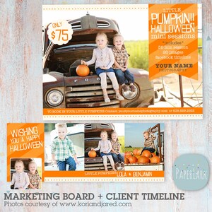 Halloween Fotografie Marketing Bundle - Mini Session Board und Timeline - Photoshop Template - ID003 - SOFORT DOWNLOAD