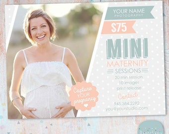 Maternity Marketing Board - Mini Sessions - Photoshop template - IR003 - INSTANT DOWNLOAD