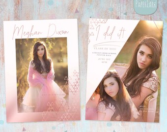 Senior, Announcement Card, Senior Card, Senior Template, Graduation Card, Graduation Template, Photoshop Template - AG031 - INSTANT DOWNLOAD
