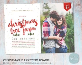 Christmas Tree Farm - Christmas Mini Session Template - Photography Marketing - Photoshop template - IC038 - INSTANT DOWNLOAD