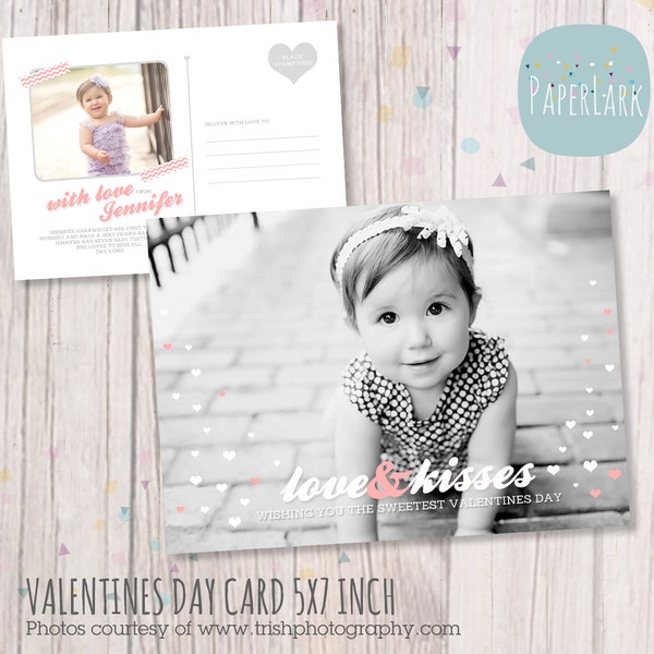 Valentines Day PostCard - Photoshop template - AV007 - INSTANT DOWNLOAD