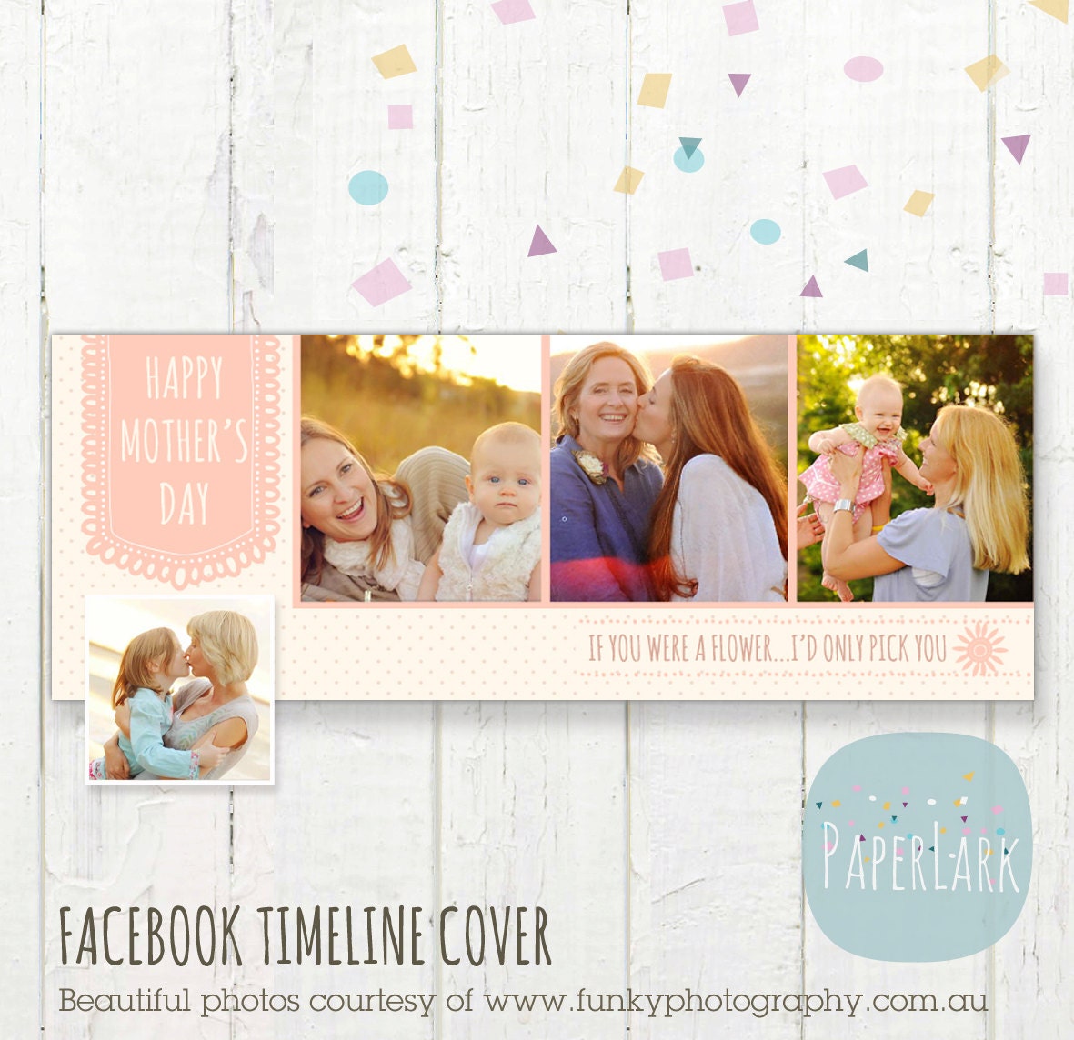 Facebook timeline cover photoshop template - Mothers Day - HM002 - INSTANT  DOWNLOAD, image size:1181x1144