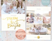 Christmas, Card, Holiday Template, Religious Card, Xmas template, Photography template, Photoshop template, AC038C, Corjl Template