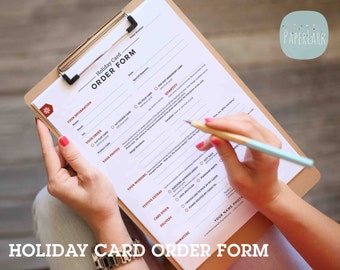 Christmas Card Order Form  - Photoshop template - VG009 - INSTANT DOWNLOAD