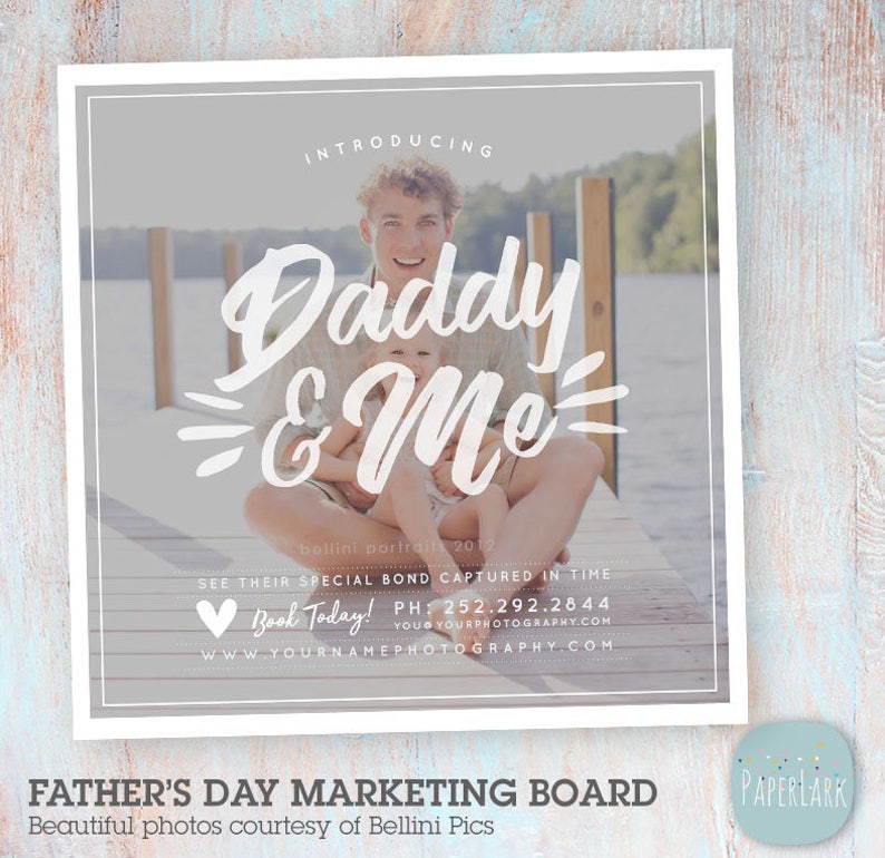 Fathers Day Mini Sessions Photography Marketing Board Photoshop template IF025 INSTANT DOWNLOAD image 1