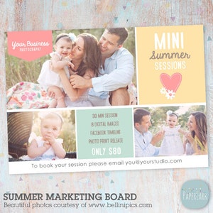 Summer Marketing Board - Mini Sessions - Photoshop Newsletter Template - IH001 - INSTANT DOWNLOAD