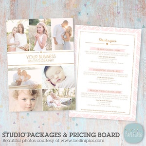 Photography Pricing Packages - Marketing Board - Photoshop template - IP013 - INSTANT DOWNLOAD