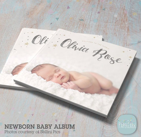 Modello di album fotografico per bambini Fotografia neonato 12x12