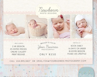 Plantilla de fotografía de recién nacidos - Junta de marketing - Plantilla de Photoshop - IN003- DESCARGA INSTANTÁNEA