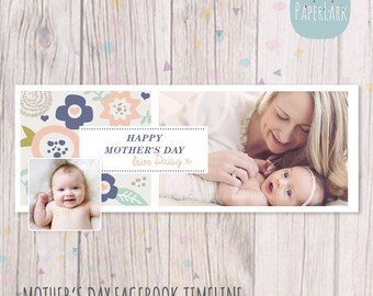 Mothers Day Facebook timeline Photoshop template - HM006 - INSTANT DOWNLOAD