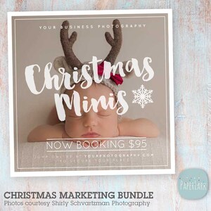 Christmas Marketing Board Mini Sessions - Photoshop Template - IC050 - INSTANT DOWNLOAD