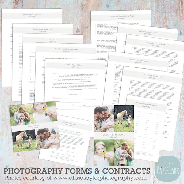 Formularios y contratos comerciales de fotografía - NG018 - DESCARGA INSTANTÁNEA