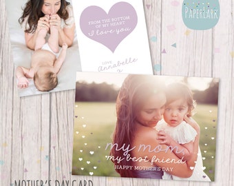 Mother's Day Card - Photoshop template - AD001 - INSTANT DOWNLOAD