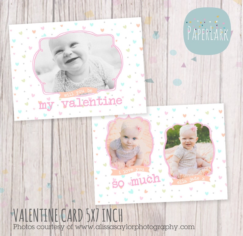 Valentines Day Card Photoshop Template AV003 INSTANT DOWNLOAD - Etsy
