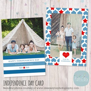 Onafhankelijkheidsdagkaart - 4 juli - Photoshop-sjabloon - AP001 - INSTANT DOWNLOAD