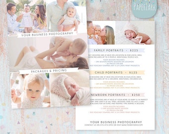 Photography Pricing Packages - Marketing Board - Photoshop template - IP007 - INSTANT DOWNLOAD