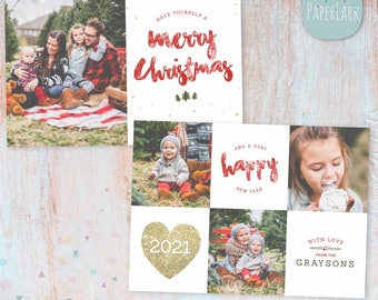Plantilla de tarjeta de Navidad - Plantilla de Photoshop - AC099 - DESCARGA INSTANTE