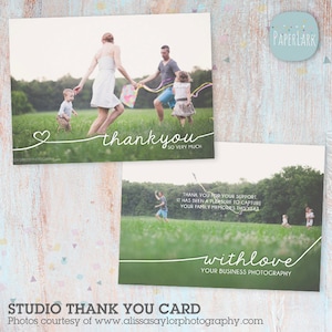 Studio Thank You Card -  Photoshop template - AB001 - INSTANT DOWNLOAD