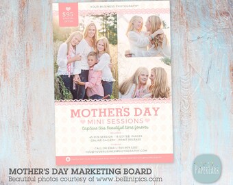 Mother's Day Mini Session Marketing Board Photoshop Template - IM004 - INSTANT DOWNLOAD