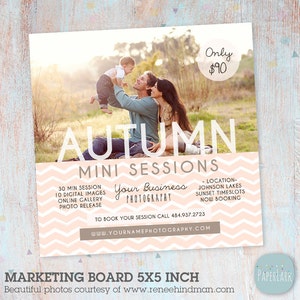 Herbst Mini Session Vorlage - Fotografie Marketing Board - Herbst/Herbst Mini Sessions - Photoshop Vorlage - IW007 - INSTANT DOWNLOAD