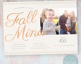 Fall Mini Session Template - Fall Mini Sessions - Photography Marketing Board - Photoshop template - IW020- INSTANT DOWNLOAD