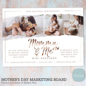 Mini festa della mamma, Mini sessione per la festa della mamma, Mini festa della mamma, Marketing per la festa della mamma - Modello Photoshop IM027 - DOWNLOAD IMMEDIATO