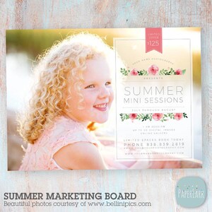 Summer Mini Sessions Marketing Board - Photoshop Newsletter Vorlage - IH015 - INSTANT DOWNLOAD