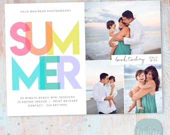 Summer Mini Session Photography Template - Photoshop - IH018 - INSTANT DOWNLOAD