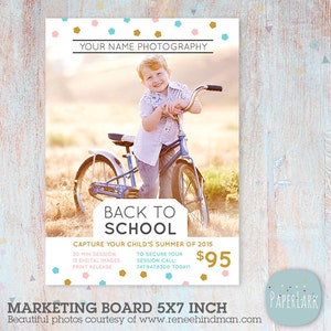 Back to School Photography Marketing Board - Mini Sessions - IU002 - INSTANT Download