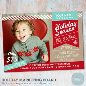 Weihnachtsfotografie Marketing - Urlaub Mini Sessions - Photoshop Template - IC002 - INSTANT DOWNLOAD