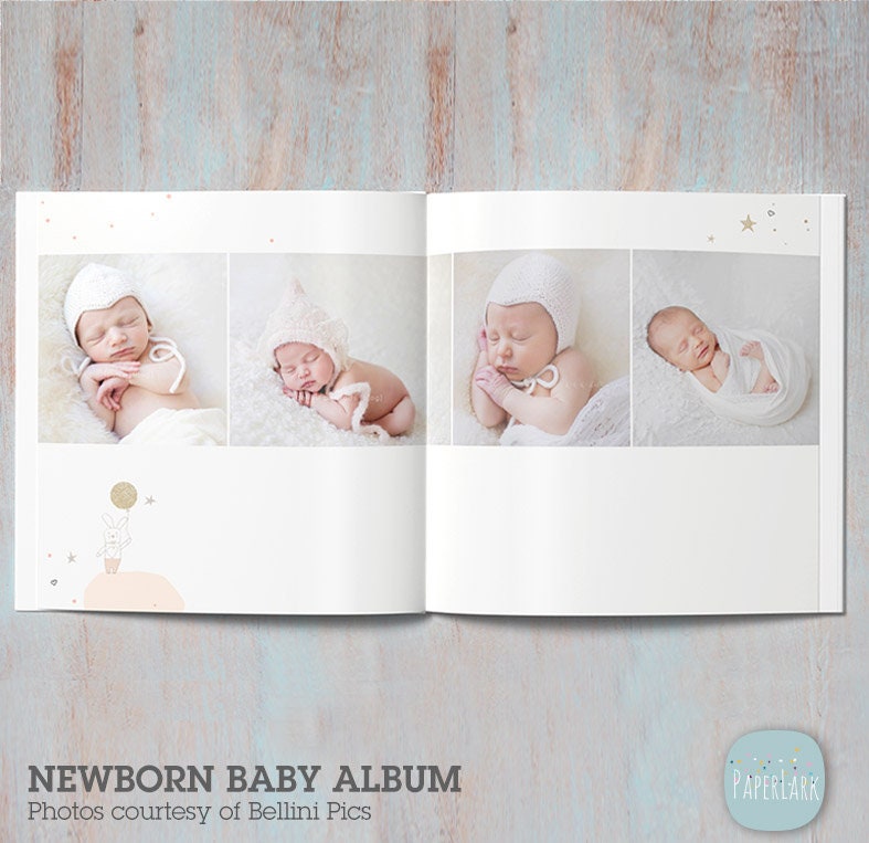DIY Editable Baby Photo Album, Newborn Photography, Baby Book, Newborn  Template 12x12 Corjl Template RN001C INSTANT DOWNLOAD 