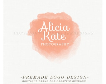 Photography Logo Design - Custom Pre-made watercolor logo -TL001