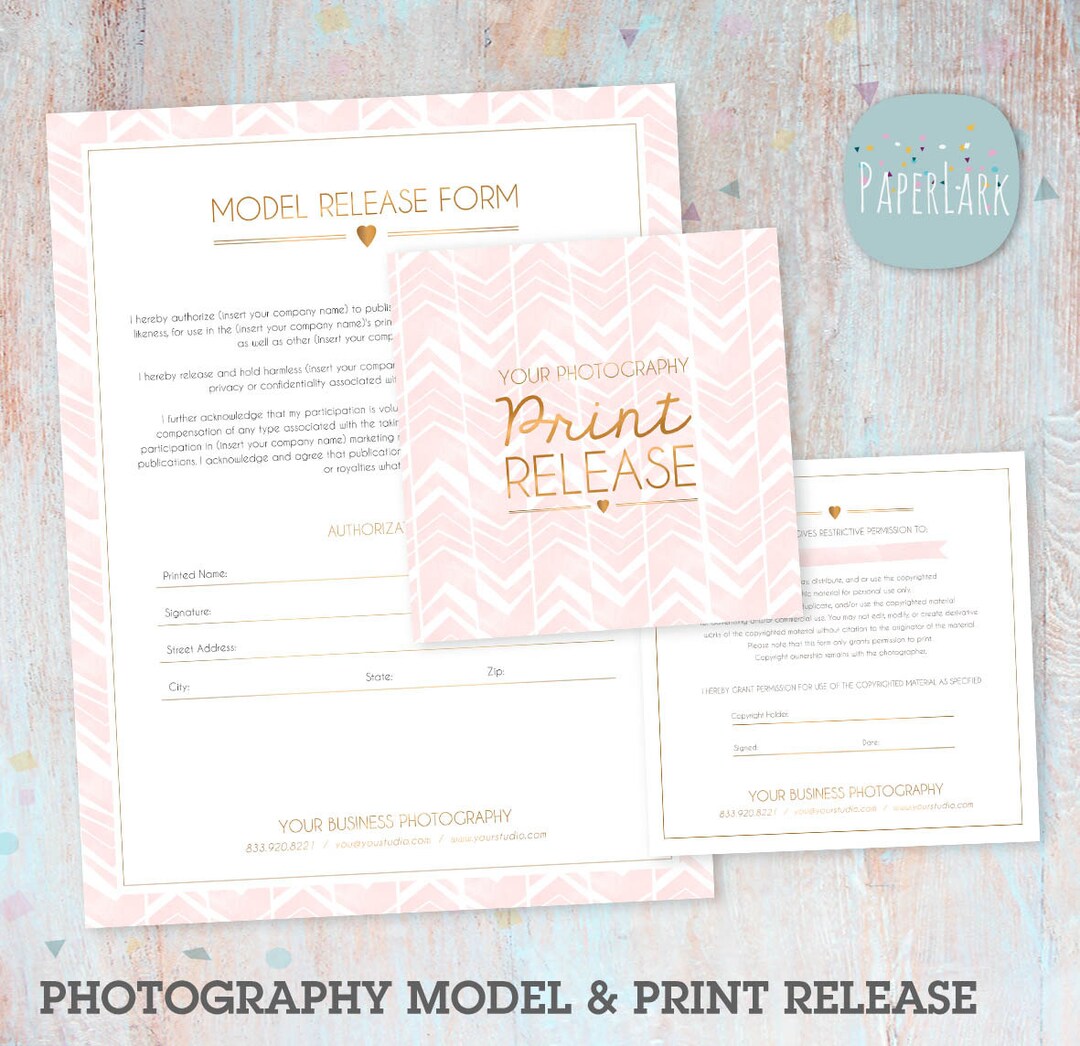 Photography Print Release and Model Release - Photoshop Template ...